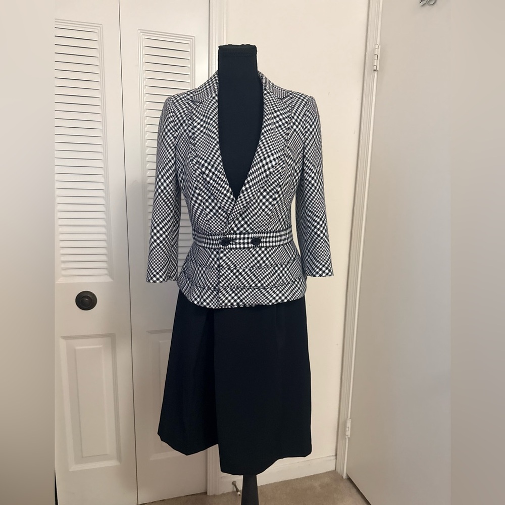 White House Black Market Monochrome Blazer & Skirt
